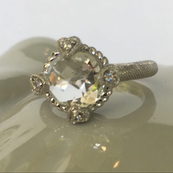 NWT Judith Ripka Sterling Silver, White Topaz Ring - Picture 3 of 7